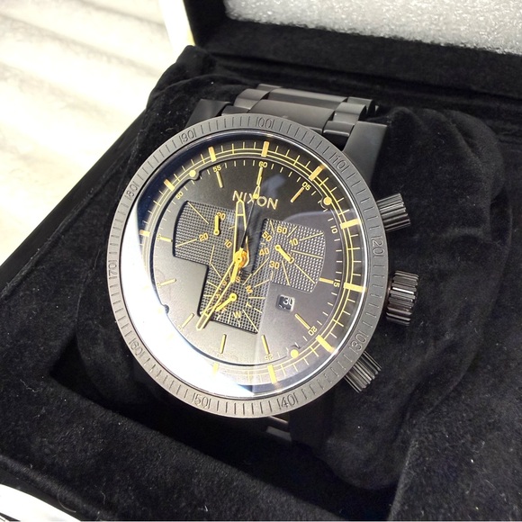Nixon | Magnacon SS 48MM Matte Black/Gold A154-1041 Titanium Coated/Sapphire - Picture 1 of 7